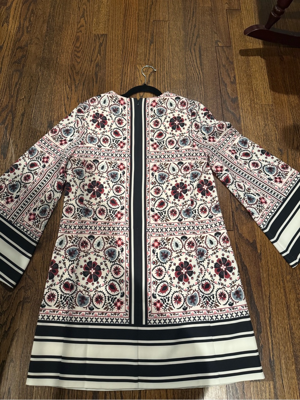 Tuckernuck Ivory Mini Dress with Black & Pink Tile Motif